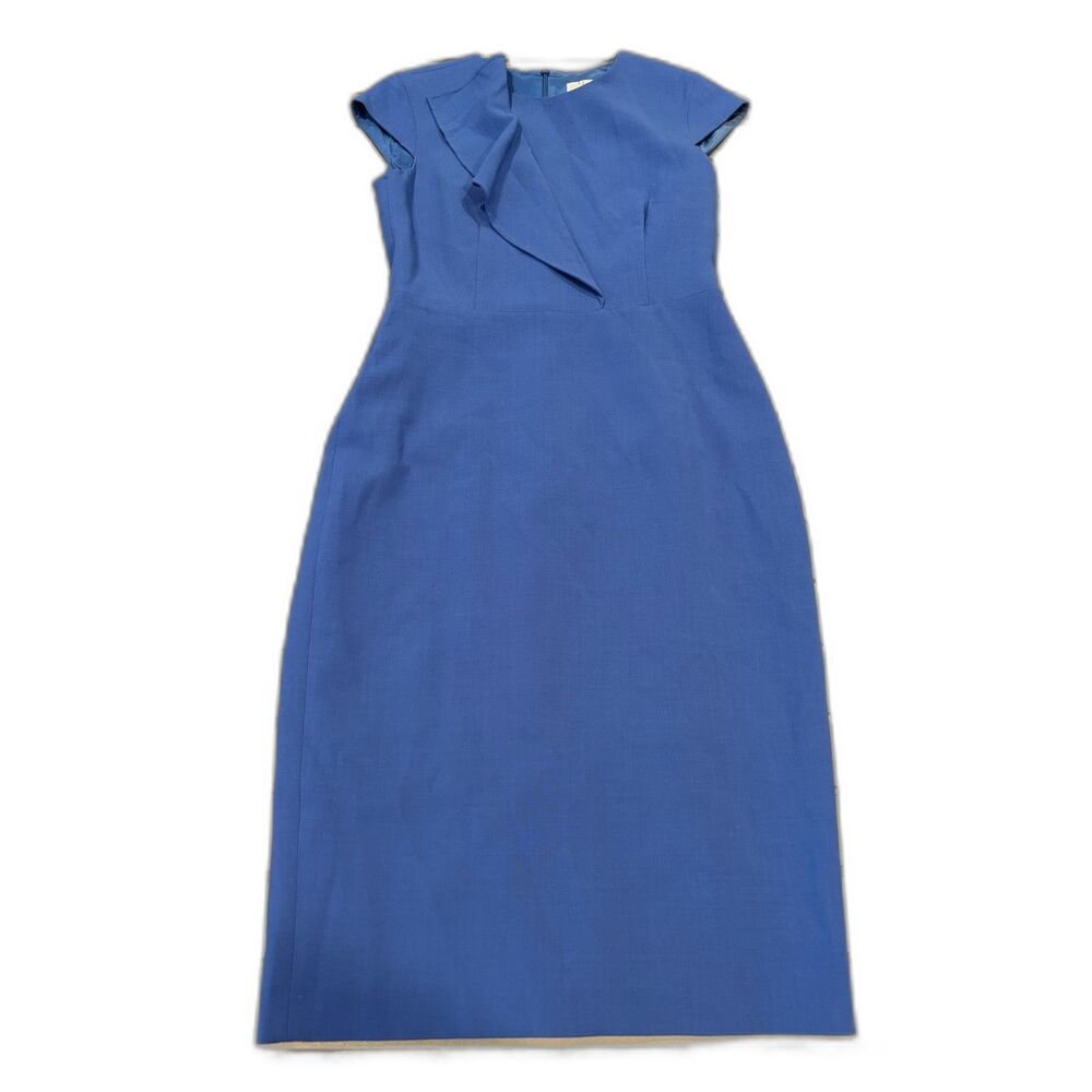 Max Mara Sheath Dress Womens Size 10 Blue Cap Sleeve Work Career